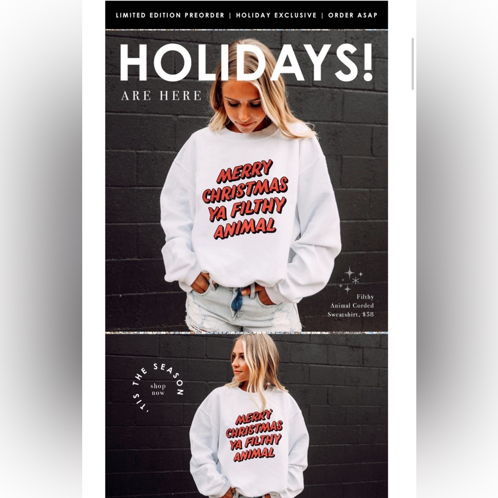 Merry Christmas Ya Filthy Animal Sweatshirt